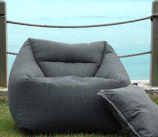 MM Linen - Kalo - Outdoor Bean Chair - Unfilled -  Charcoal